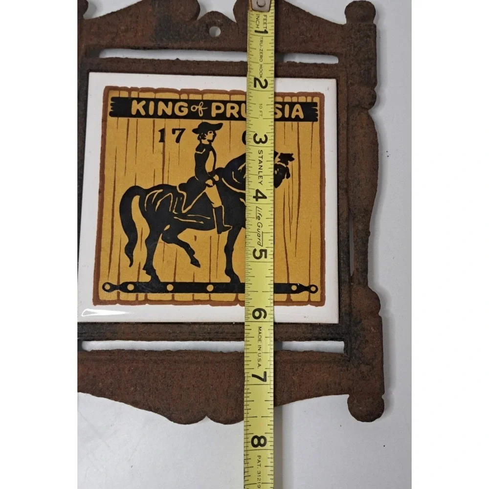 Vintage King Of Prussia 1709 Made In Japan Trivet Wall Cast Iron Tile Decor